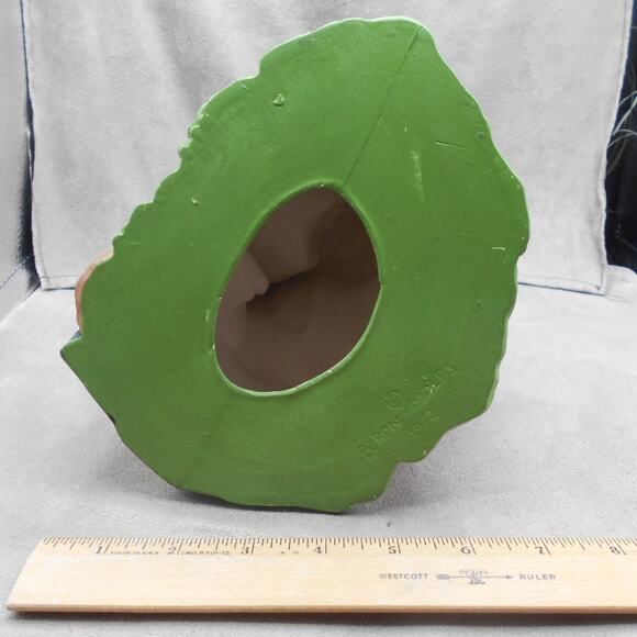 Vintage Halloween Ceramic Green Witch on Pumpkin Byron Molds 1972 - Picture 8 of 10